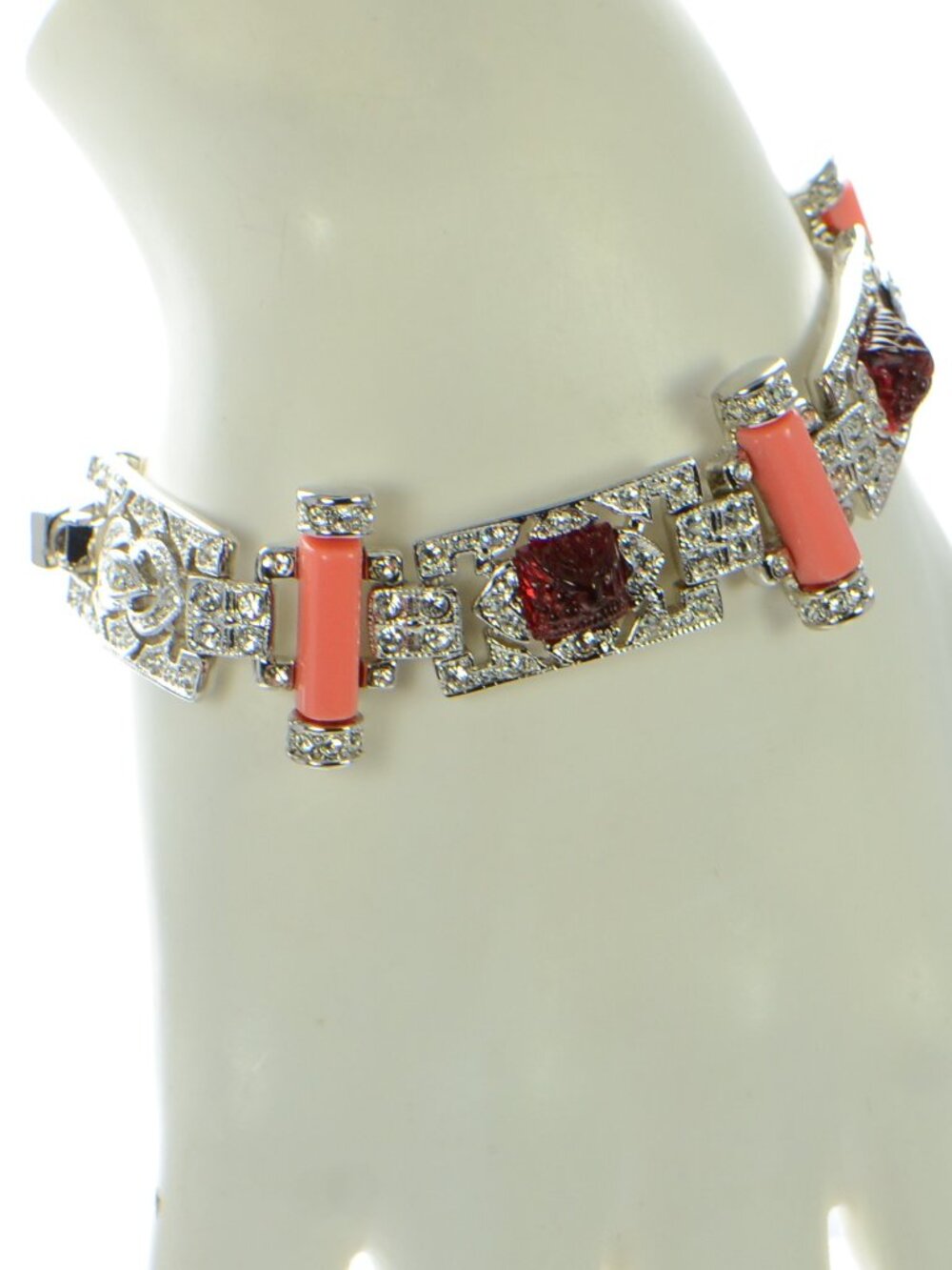 Kenneth Jay Lane KJL Crystal Art Deco Bracelet